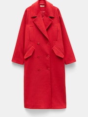 Hush Red Maddie Cocoon Relaxed Coat - Image 5 of 5