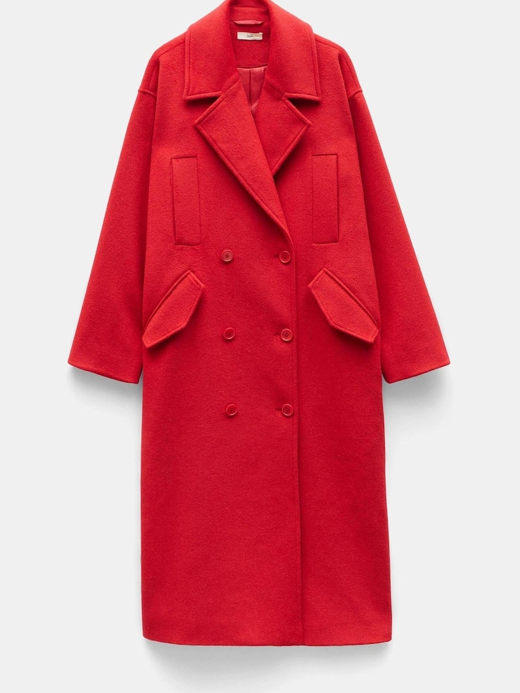 Hush Red Maddie Cocoon Relaxed Coat - Image 5 of 5