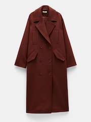 Hush Brown Maddie Cocoon Relaxed Coat - Image 1 of 5