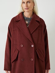 Hush Brown Maddie Cocoon Relaxed Coat - Image 2 of 5