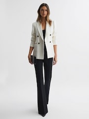 Reiss White Larsson Double Breasted Twill Blazer - Image 1 of 6