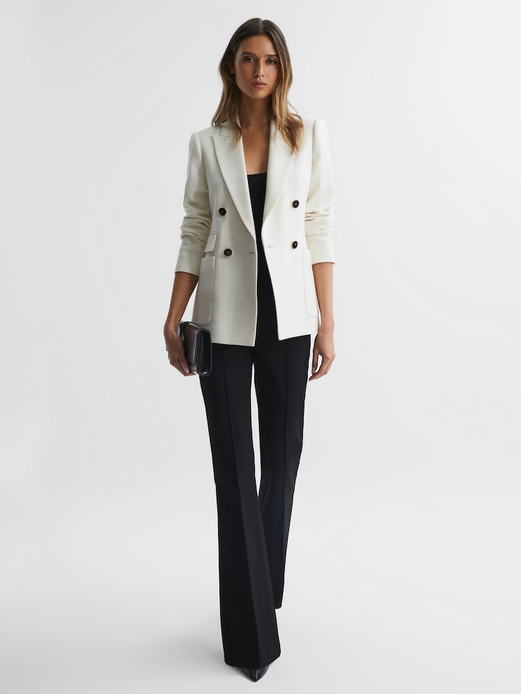Reiss White Larsson Double Breasted Twill Blazer - Image 1 of 6