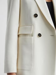 Reiss White Larsson Double Breasted Twill Blazer - Image 4 of 6