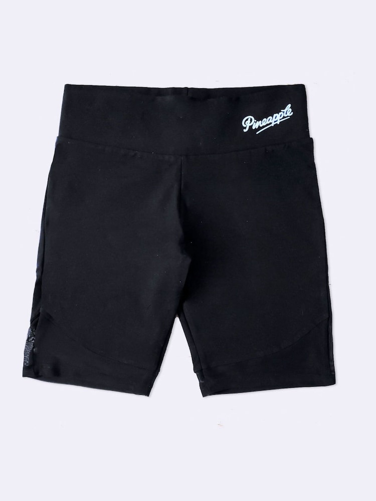 Pineapple Black Mesh Hem Cycling Shorts - Image 5 of 5