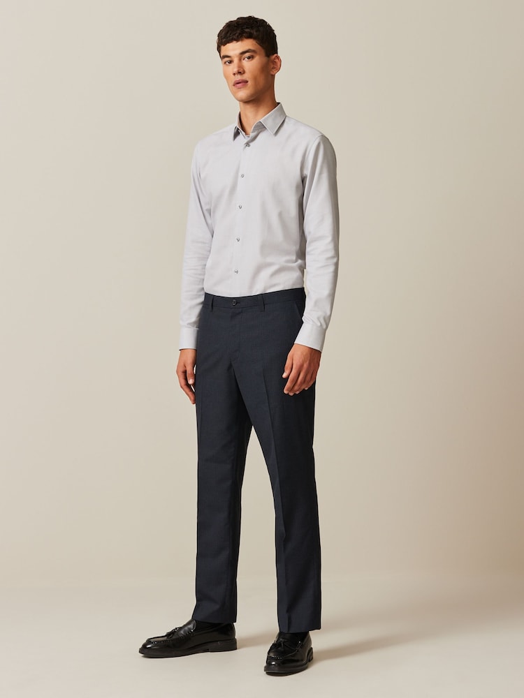 Marineblau/blau - Reguläre Passform - Elegante, strukturierte Hose - Bild 2 von 9