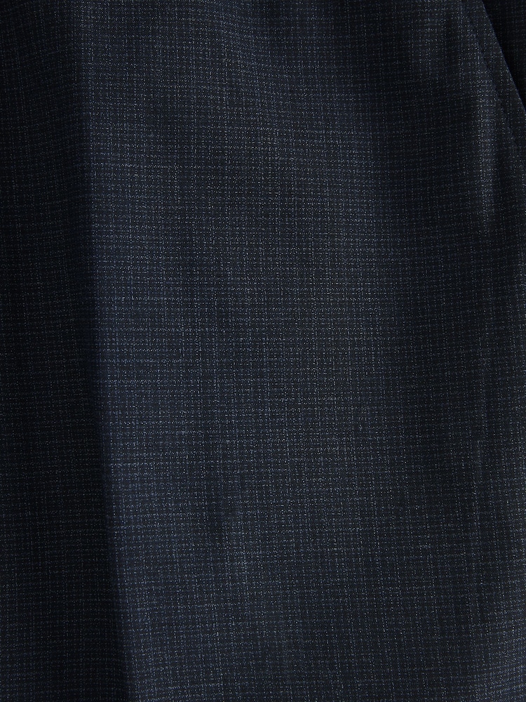 Navy Blue Regular Fit Textured Smart Trousers - Image 8 of 9