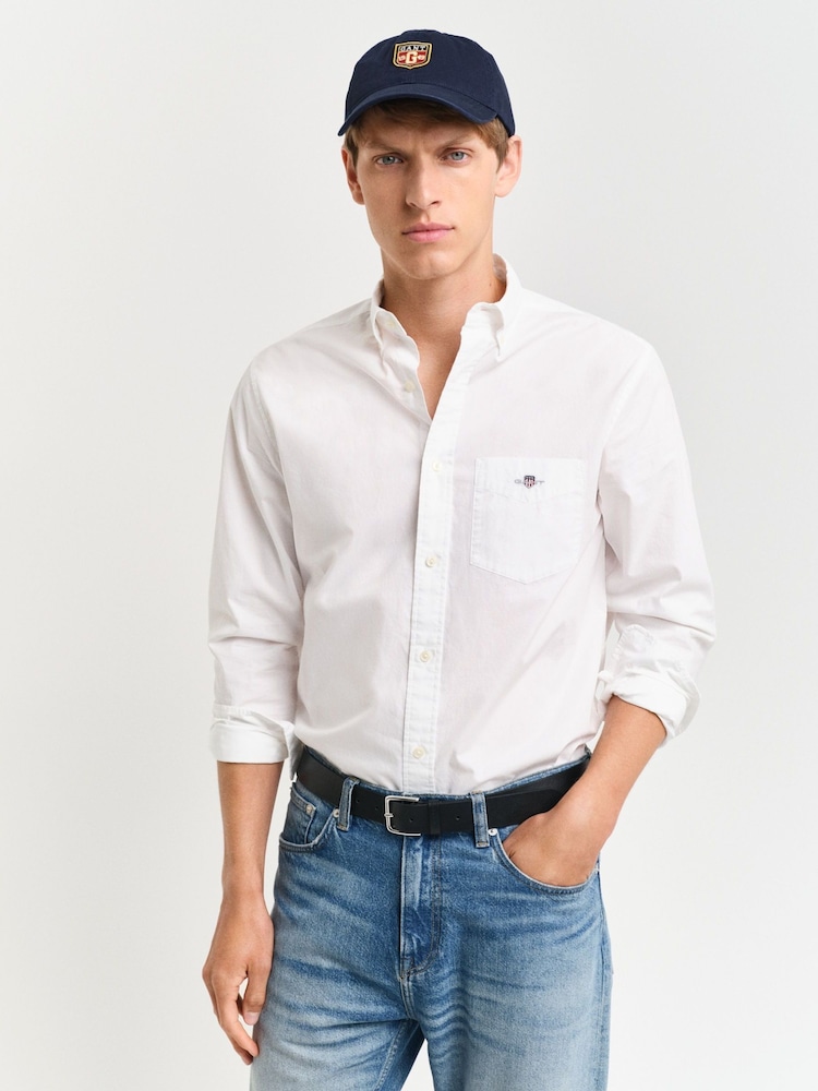GANT White Regular Fit Poplin Shirt - Image 1 of 4 GANT White Regular Fit Poplin Shirt - Image 1 of 4
