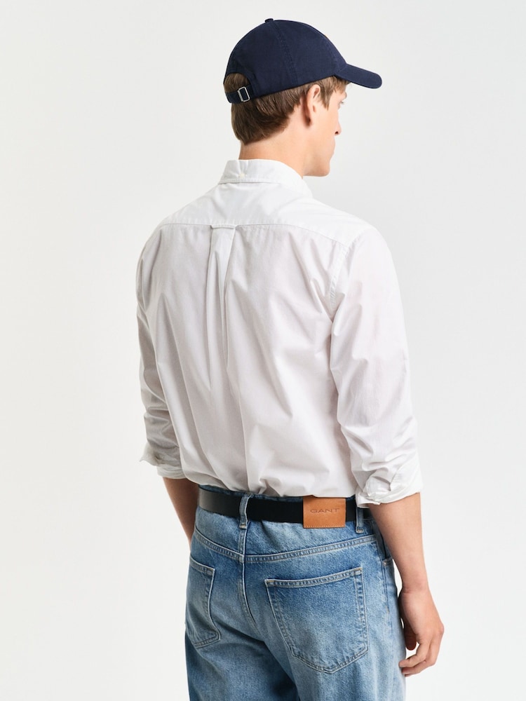 GANT White Regular Fit Poplin Shirt - Image 2 of 4 GANT White Regular Fit Poplin Shirt - Image 2 of 4