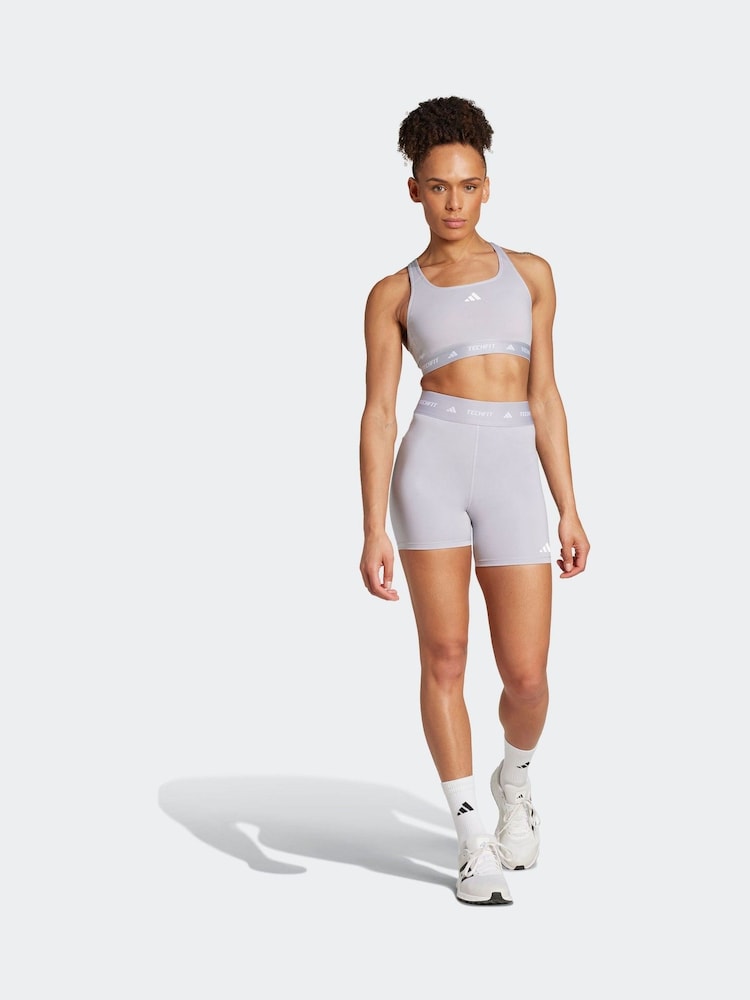 adidas Grey Techfit 7/8 Shorts - Image 1 of 7