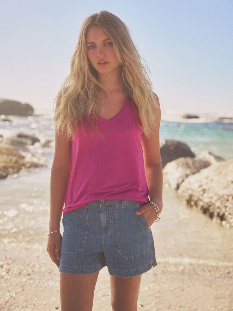 Pink Raspberry Slouch Vest - Image 1 of 6
