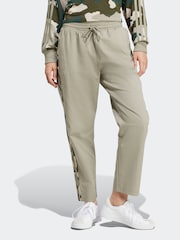 adidas Green 100% Cotton Camo 3 Stripe Joggers - Image 1 of 6