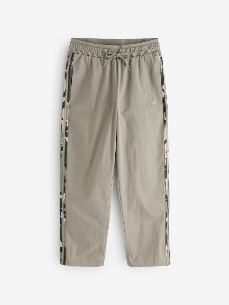 adidas Green 100% Cotton Camo 3 Stripe Joggers - Image 6 of 6