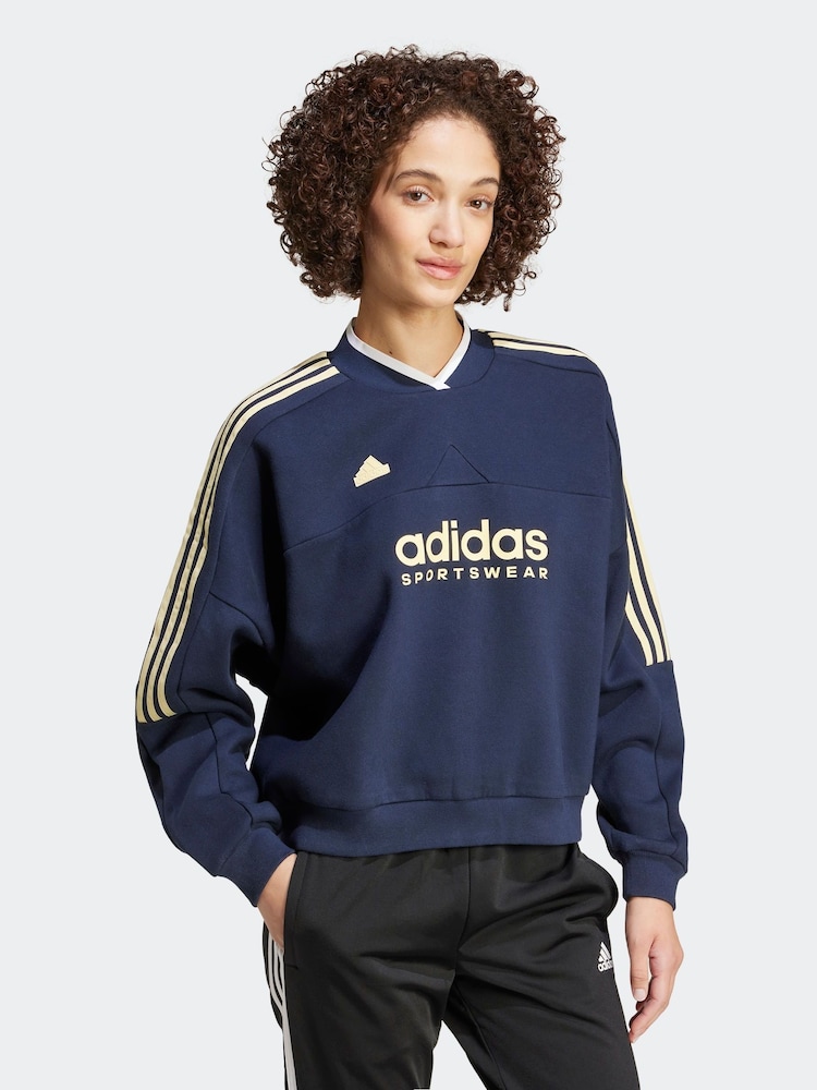 adidas Blue Tiro Fleece Sweatshirt - Image 6 of 7