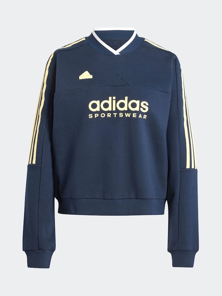 adidas Blue Tiro Fleece Sweatshirt - Image 7 of 7