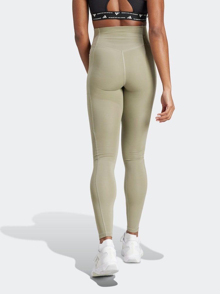 adidas Green Optime Essentials Leggings - Image 2 of 7