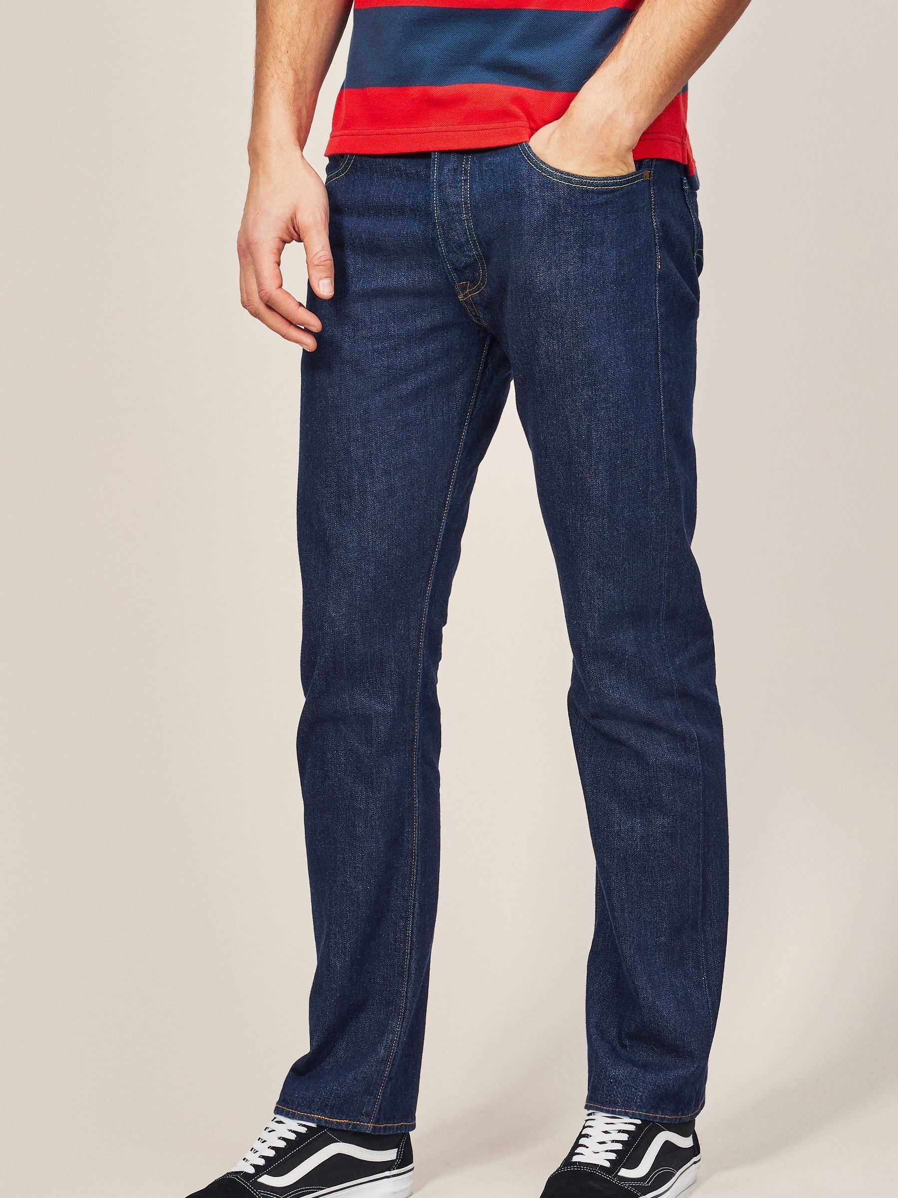 Buy Levi s One Wash Navy Blue Wash 501 Original 100 Cotton Jeans from the Next UK online shop