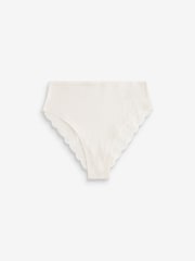 Cream/Grey/Red High Rise High Leg Cotton and Lace Knickers 4 Pack - Image 8 of 9