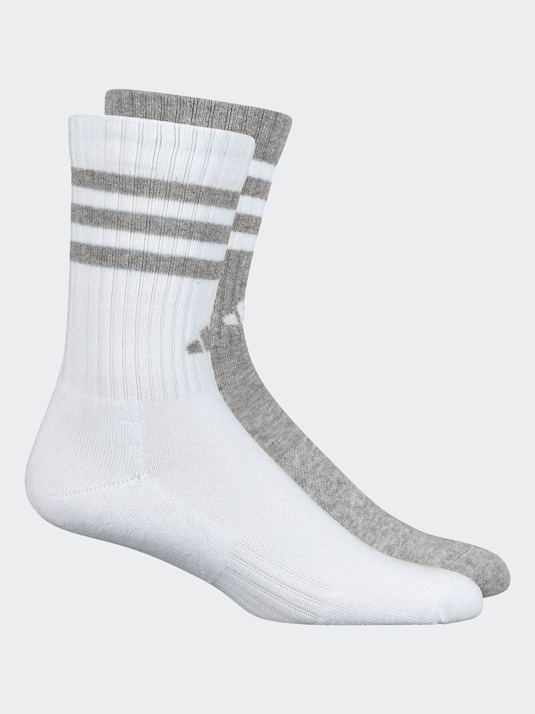 Gris/blanco - Pack de 2 pares de calcetines de deporte de adidas - Imagen 1 de 5 Gris/blanco - Pack de 2 pares de calcetines de deporte de adidas - Imagen 1 de 5