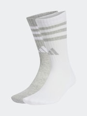 adidas Grey/White Crew Socks 2 Pack - Image 2 of 5