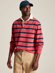 Joules Onside Pink & Navy Striped Rugby Shirt - Image 3 of 9