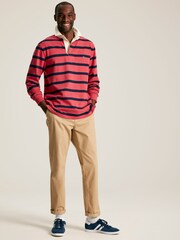 Joules Onside Pink & Navy Striped Rugby Shirt - Image 4 of 9
