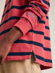 Joules Onside Pink & Navy Striped Rugby Shirt - Image 6 of 9