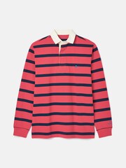 Joules Onside Pink & Navy Striped Rugby Shirt - Image 7 of 9