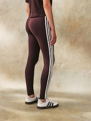 adidas LIght Brown Sportswear 3 Stripes Leggings - Image 2 of 4