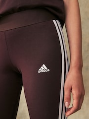 adidas LIght Brown Sportswear 3 Stripes Leggings - Image 4 of 4