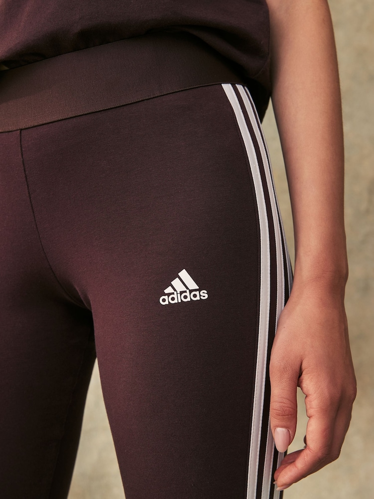 adidas LIght Brown Sportswear 3 Stripes Leggings - Image 4 of 4