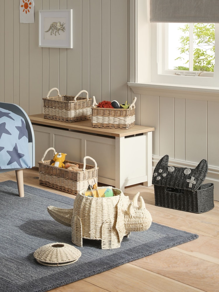 Natural Wicker and Rope Malvern Set of 2 Baskets Storage - Image 3 of 3