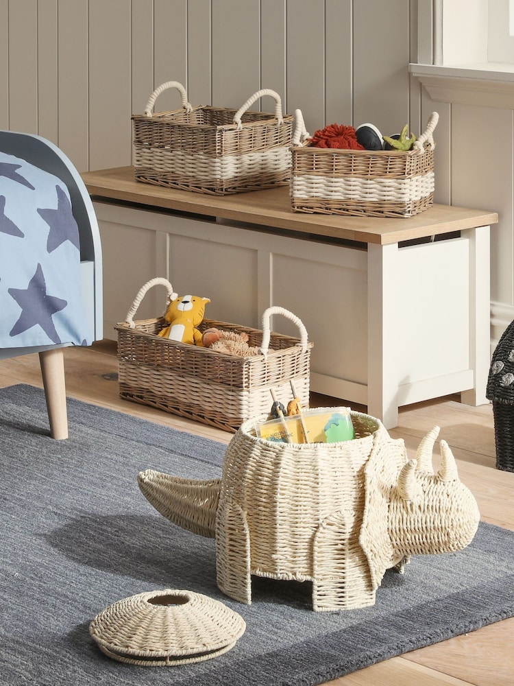 Natural Wicker and Rope Malvern Set of 2 Baskets Storage - Image 4 of 4 Natural Wicker and Rope Malvern Set of 2 Baskets Storage - Image 4 of 4