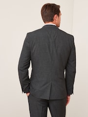 Charcoal Grey Tailored Wool Mix Textured Suit Jacket - Image 2 of 10