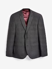 Charcoal Grey Tailored Wool Mix Textured Suit Jacket - Image 7 of 10