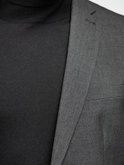 Charcoal Grey Tailored Wool Mix Textured Suit Jacket - Image 8 of 10