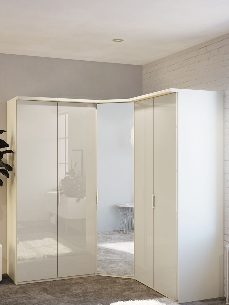 Wiemann White Peyton Corner Mirror Semi-fitted Wardrobe - Image 1 of 3