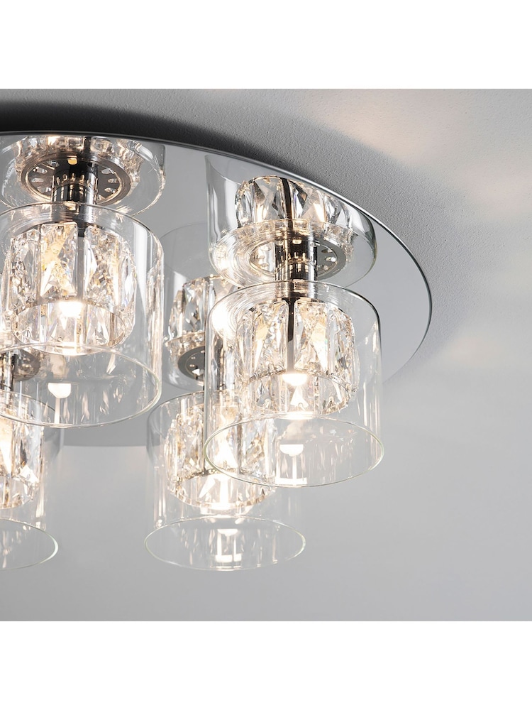 Gallery Home Silver Velma Flush Ceiling Light - Image 2 of 3 Gallery Home Silver Velma Flush Ceiling Light - Image 2 of 3