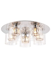 Gallery Home Silver Velma Flush Ceiling Light - Image 3 of 3