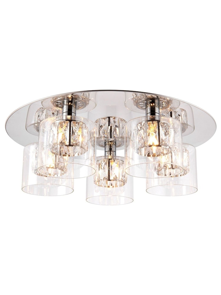 Gallery Home Silver Velma Flush Ceiling Light - Image 3 of 3 Gallery Home Silver Velma Flush Ceiling Light - Image 3 of 3