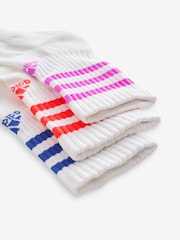 adidas White 3-Stripe Crew Length Socks 3 Pack - Image 4 of 4