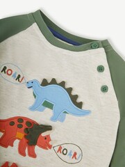 JoJo Maman Bébé Natural Dino Appliqué Top - Image 3 of 3