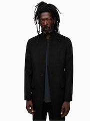 AllSaints Manor Black Coat - Image 1 of 7