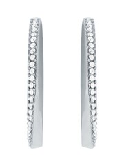 BOSS Silver Signature Stainless Steel Hoop Earrings - Image 3 of 3