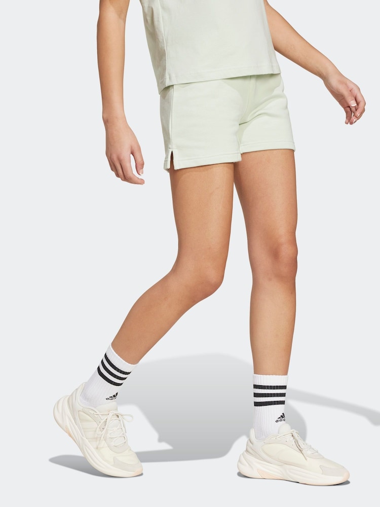 adidas Green Sportswear Essentials Linear French Terry 100% Cotton Shorts - Image 1 of 7