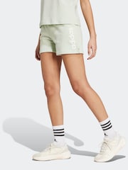 adidas Green Sportswear Essentials Linear French Terry 100% Cotton Shorts - Image 3 of 7