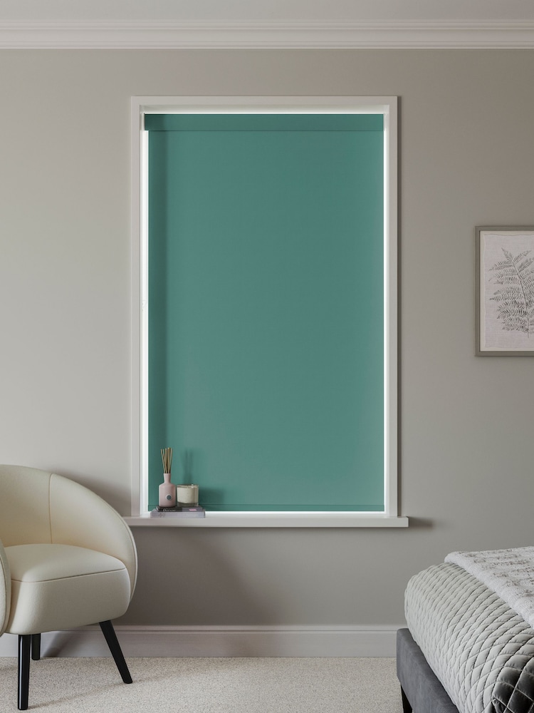 Peacock Green Echo Made to Measure Blackout Roller Blind - Image 2 of 6