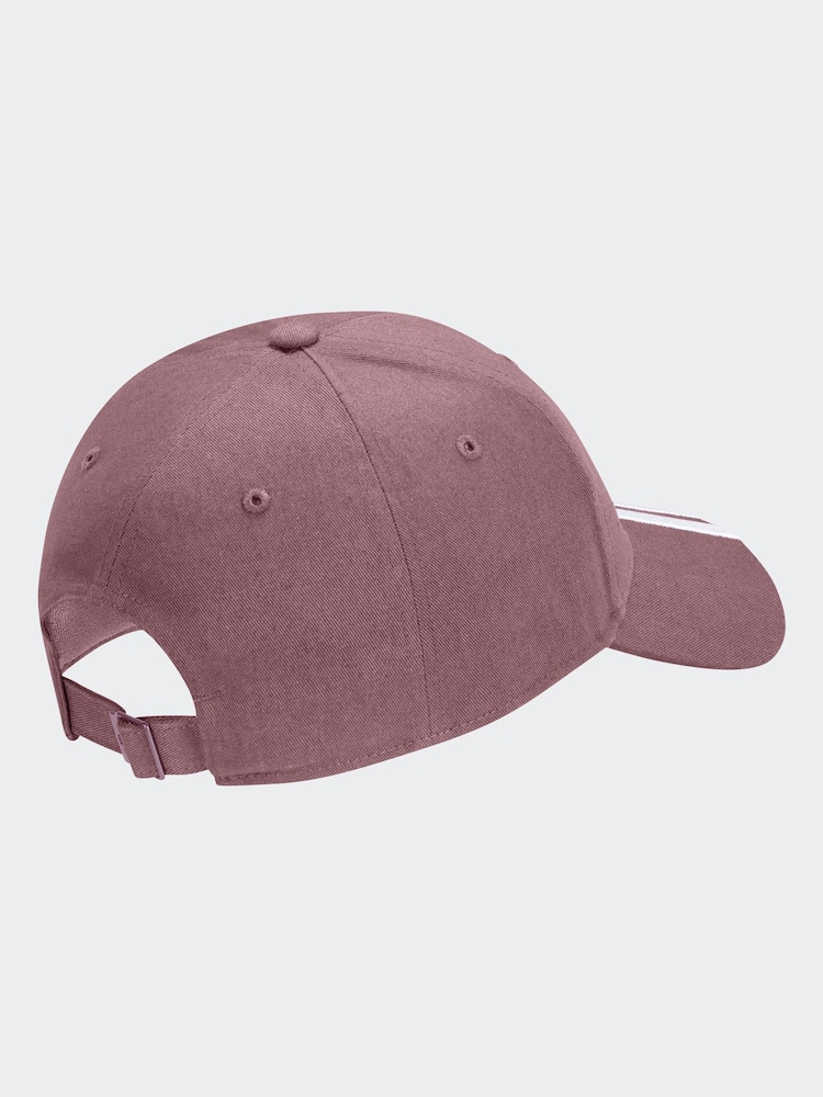 adidas Red Baseball 100% Cotton 3-Stripe Cap - Image 2 of 2