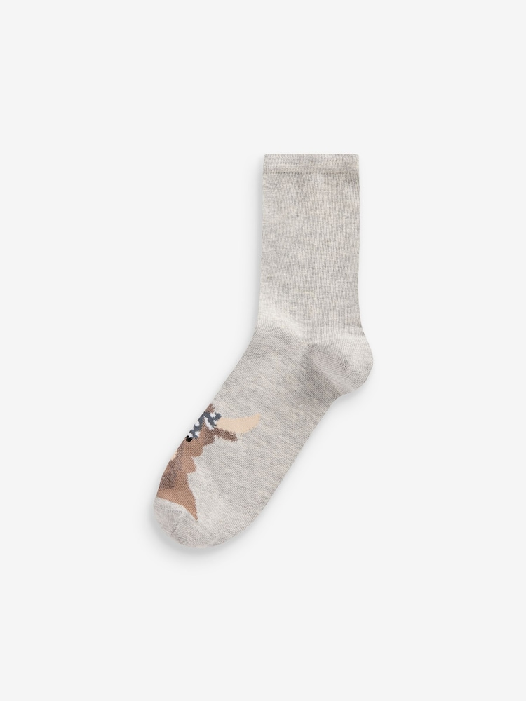 Black/Grey/White Hamish the Highland Cow Ankle Socks 4 Pack - Image 5 of 5 Black/Grey/White Hamish the Highland Cow Ankle Socks 4 Pack - Image 5 of 5