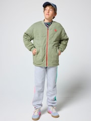 SCAMP & DUDE Green Quilted Bolt Bomber Jacket - Image 1 of 3