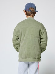 SCAMP & DUDE Green Quilted Bolt Bomber Jacket - Image 2 of 3